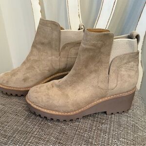 DV by Dolce Vita Taupe Suede Ankle Boots